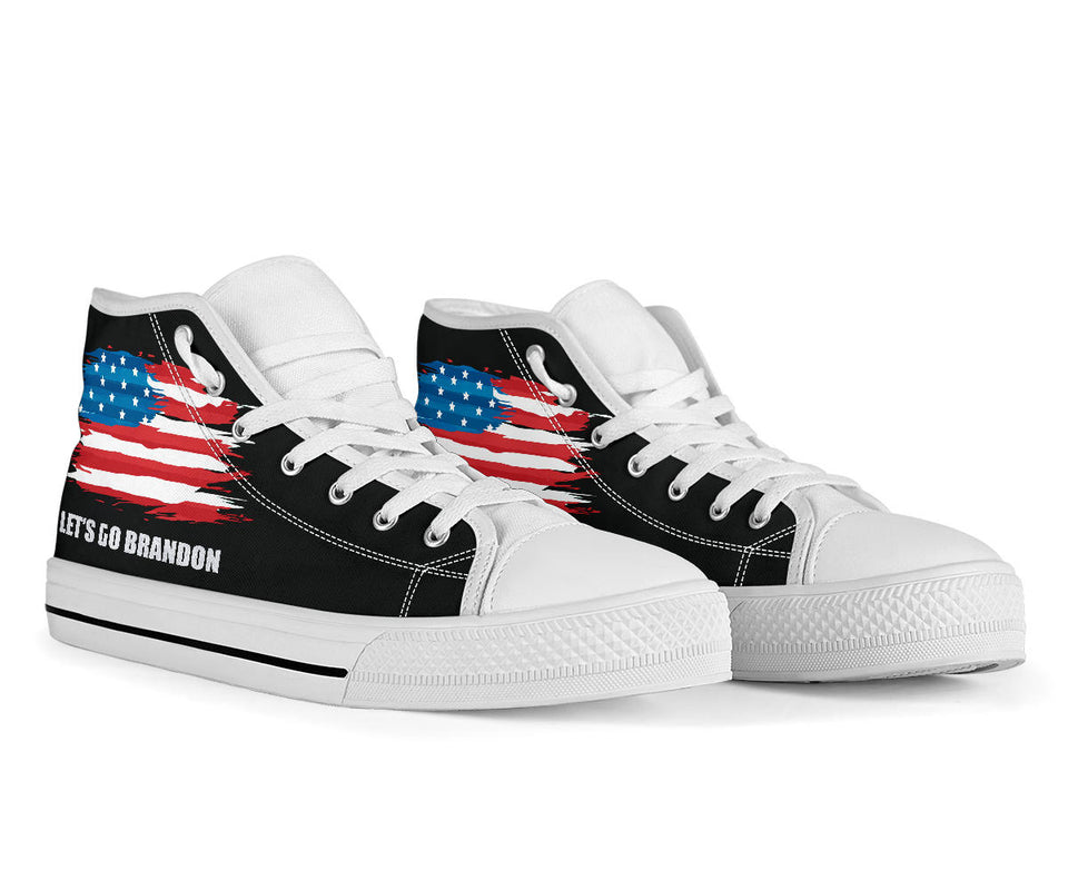 Let_s Go Brandon Custom Hi Tops, America Flag Custom Shoes