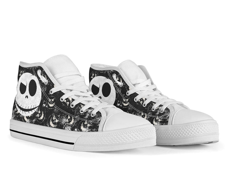 Nightmare Before Christmas High Top Sneaker Jack Skellington Unisex Canvas Shoes White