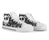 Nightmare Before Christmas High Top Sneaker Jack Skellington Unisex Canvas Shoes White