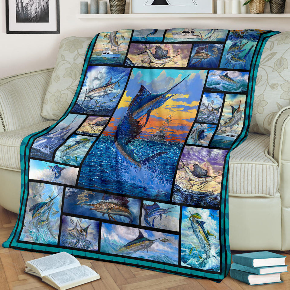 Love Marlin Sailfish Blanket copy
