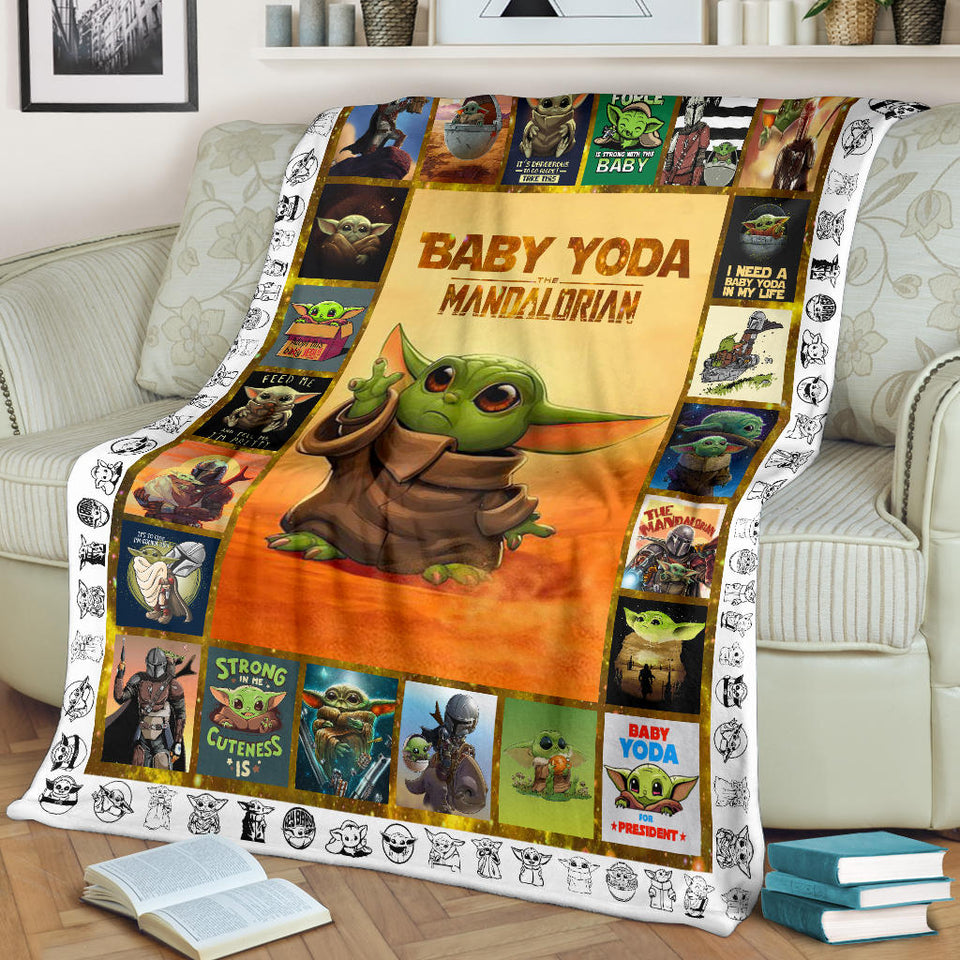 Baby Yo-da Blanket Star-Wars Blanket Mandalorian Blanket - Yo-da Funny Blanket Gift Idea for Men Women - Birthday Gift - Cozy Plush Fleece Blanket - 60"x80" PL