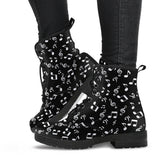 Music Notes, Treble Clef Musican, Women's Boots, Vegan Leather, Combat Style Boots, Instruments Score, Sheet Music Band, Classical Music