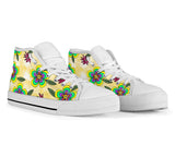 Womenâ€™s high top canvas shoes, Floral sneakers Retro shoes