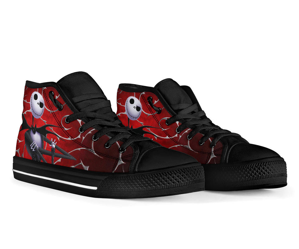 The Nightmare Before Christmas High Top Shoes, Jack Skellington High Top Black