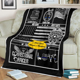 Corrections Officer Thin Silver Grey Gray Line American Flag2