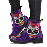 Sugar Skull Design, Womens Leather Boots, Womens Skull boots trai