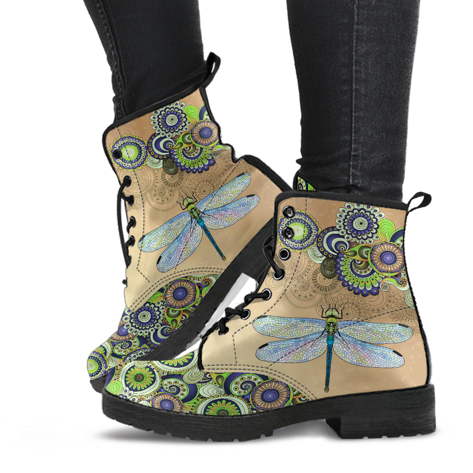 Handcrafted Shoes, Green Dragonfly