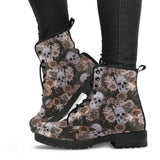 Womens Skull Boots, Womens Black Boot, Sugar Skulls, Handcrafted Shoes, snow Boots Women