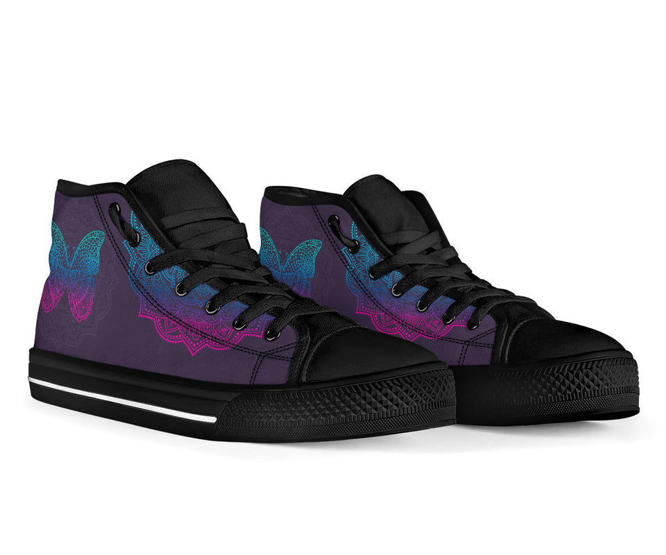 Mandala Butterfly, Handmade Crafted high top