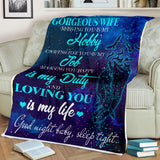 To My Gorgeous Wife Blanket
