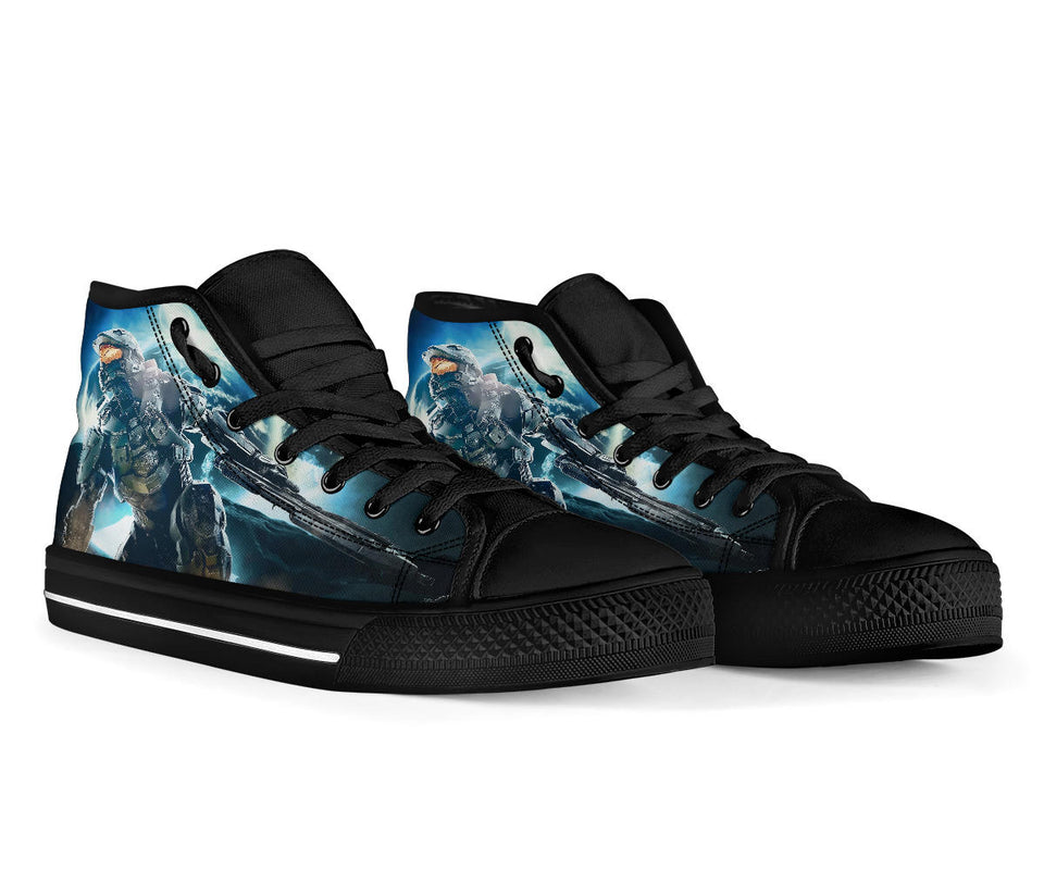 Halo Master Chief High Top Sneaker Master Chief Converse Style Unisex Shoes black