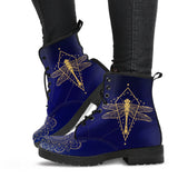 Golden Dragonfly, Lotus Mandala Boots, Womens Leather Boots