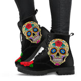 Sugar Skull, Womens Leather Boots, skul Boots, Handmade Shoes, Womens Winter Boots, Womens Rain Boots, Womens Casual Boots, Bohemian Shoes