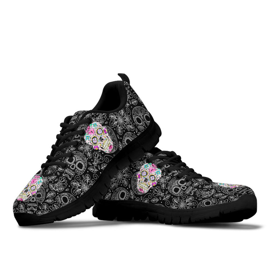 Sugar Skull Design, Womens Leather Boots SNEAKERS