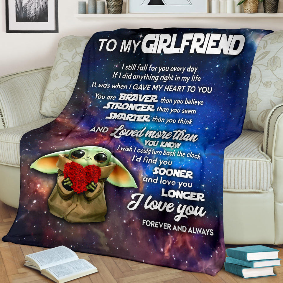 To My Girlfriend I Fall For You Every Day Blanket copy