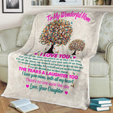 to My Wonderful MOM I Love You 3D Pattern Custom Fleece Photo Blanket Fan Gift for Mom Mother
