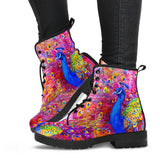 Colorful Peacock, Vegan Leather, Streetwear, Womens Leather Boots, Handmade Crafted, Fashion Boots, Rain Boots, Hippie, Festival