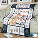 Elephant Blanket I love you in the morning and in the afternoon Quilt copy
