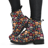 Sugar Skull Boots, Womens Skull Boots, Handmade Shoes Women