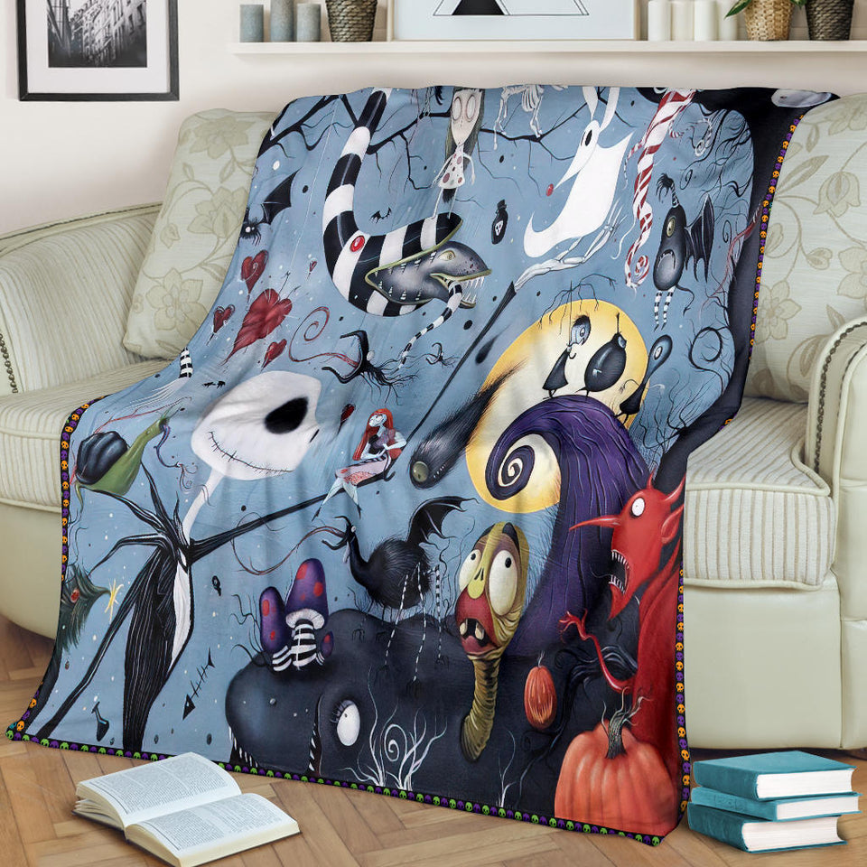 Nightmare Before Christmas Kingdom Fabric Blanket