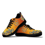 Orange Peace Sign, Womens Leather Boots, Handmade Crafted