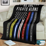 No One Fights Alone First Responders Thin Line American Flag