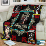 Sugar Skull Blanket Good Girl With Ink Quilt
