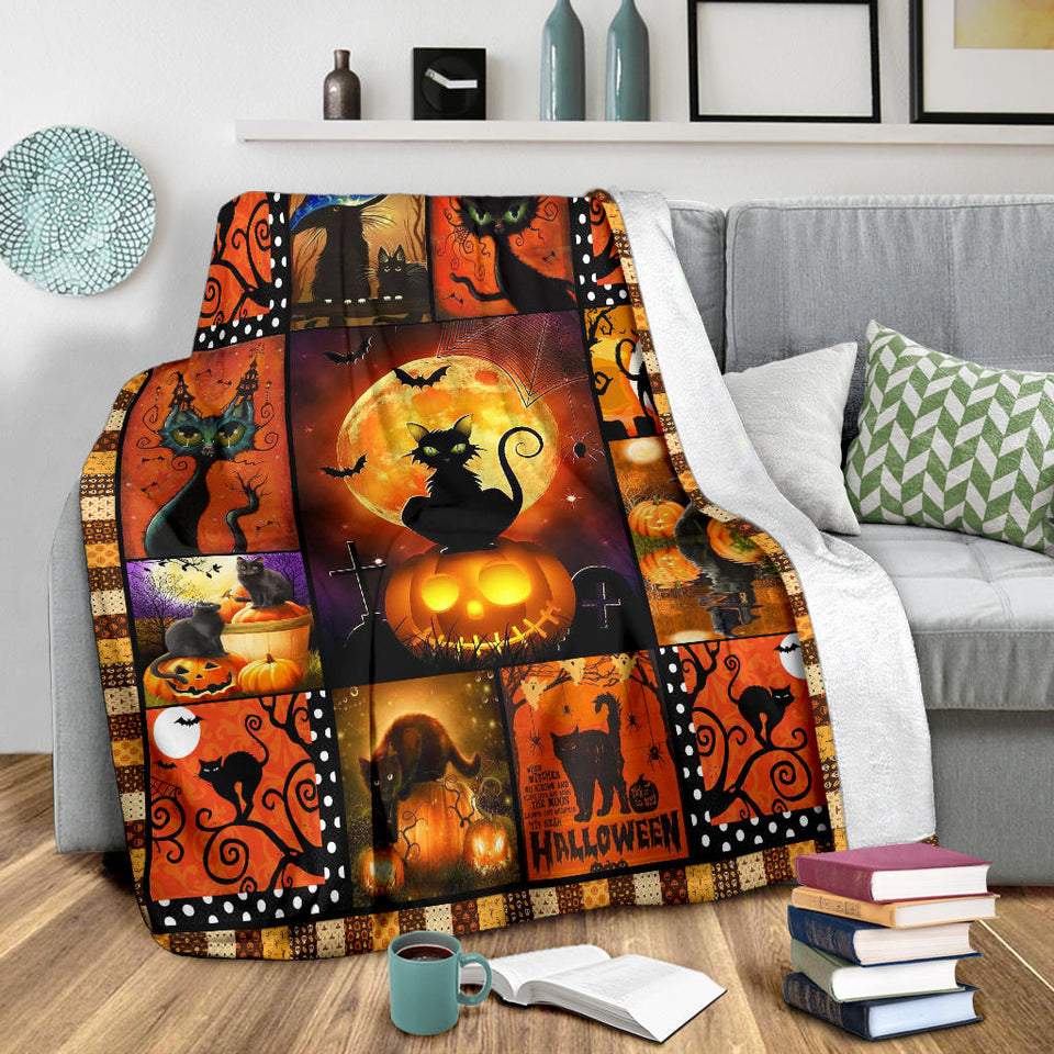 Halloween Cat Blanket Fleece