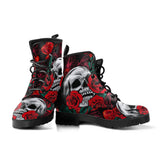 Skull Rose Design, womens Leather Shoes, skull boots women, Handmade Shoes, Womens Winter Boots, Rain Boots women, Bohemian Style