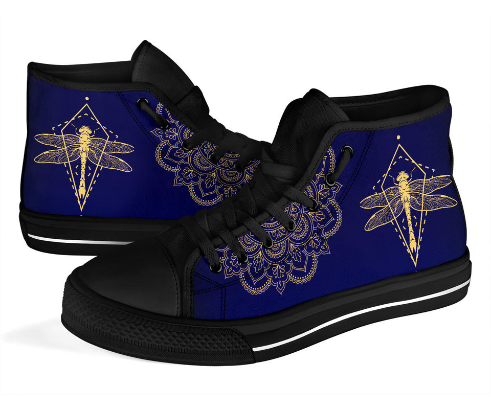 Golden Dragonfly, Lotus Mandala Boots high top