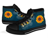Manadala Peace Sign, Purple Black, Women's Boots high top
