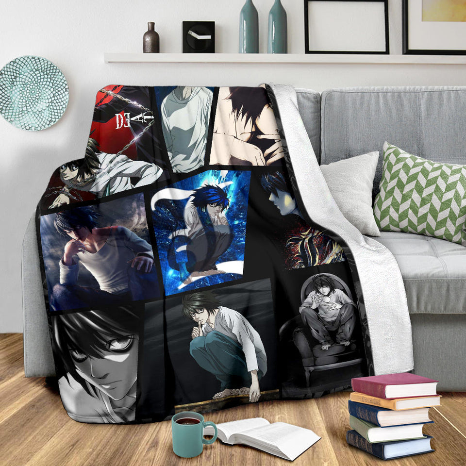 L Death Note Fleece Sherpa Throw Blanket Quilt for Bedroom Living Room 2