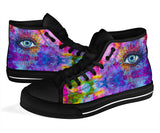 Rainbow Eye, Womens Leather Boots high top