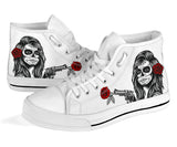 custom shoes sugar skull flowers roses pistol colour day of the dead cult gothic printed converse shoes sneakers sneakers