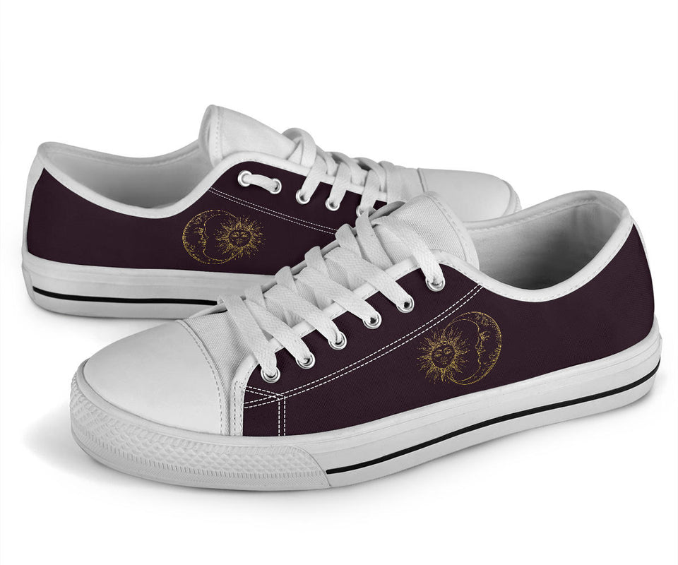 Sun Moon Mandala, Gold Burgandy Wine, Women's Boots