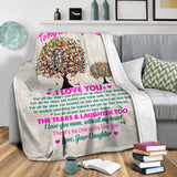 to My Wonderful MOM I Love You 3D Pattern Custom Fleece Photo Blanket Fan Gift for Mom Mother