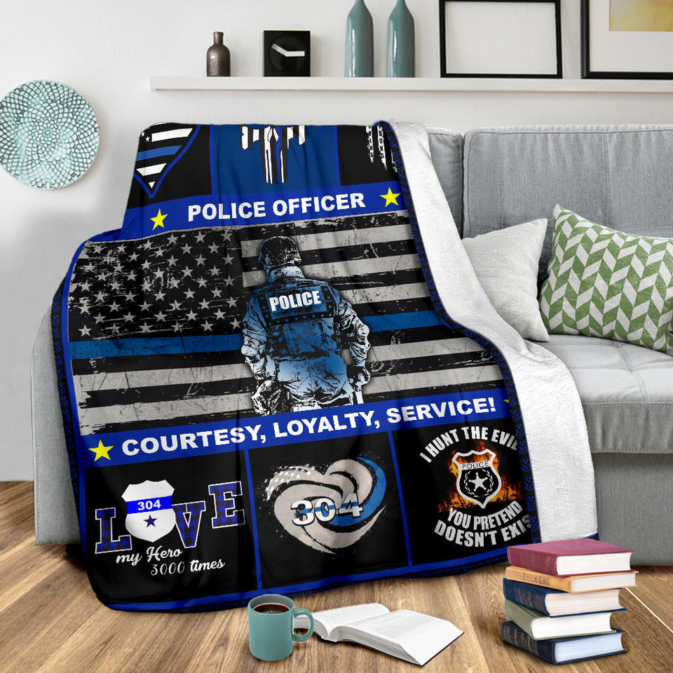 Police Officer Courtesy Loyalty Blanket copy
