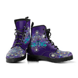 Green Dragonfly, Lace Up Boots, Handmade Boots, Vegan Leather, Chakra, Spiritual, Festival Boots, Forest Nature, Rain Boots, Classic Boot