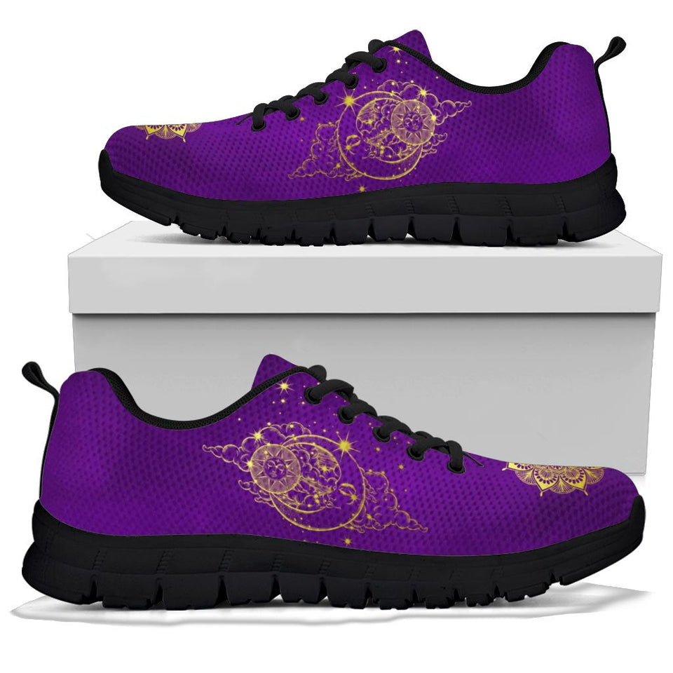 Gold Sun and Moon, Mandala Zen Spirit SNEAKERS