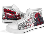 Deadpool Custom Sneakers, Marvel Comics Custom Shoes, Superhero Hand Painted Shoes Left
