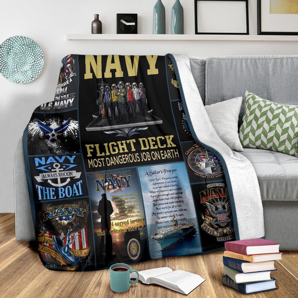 US Navy Blanket Army Quilt US Flag Blanket