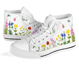 Wildflowers hand painted shoes colourful flowers personalised canvas Shoes