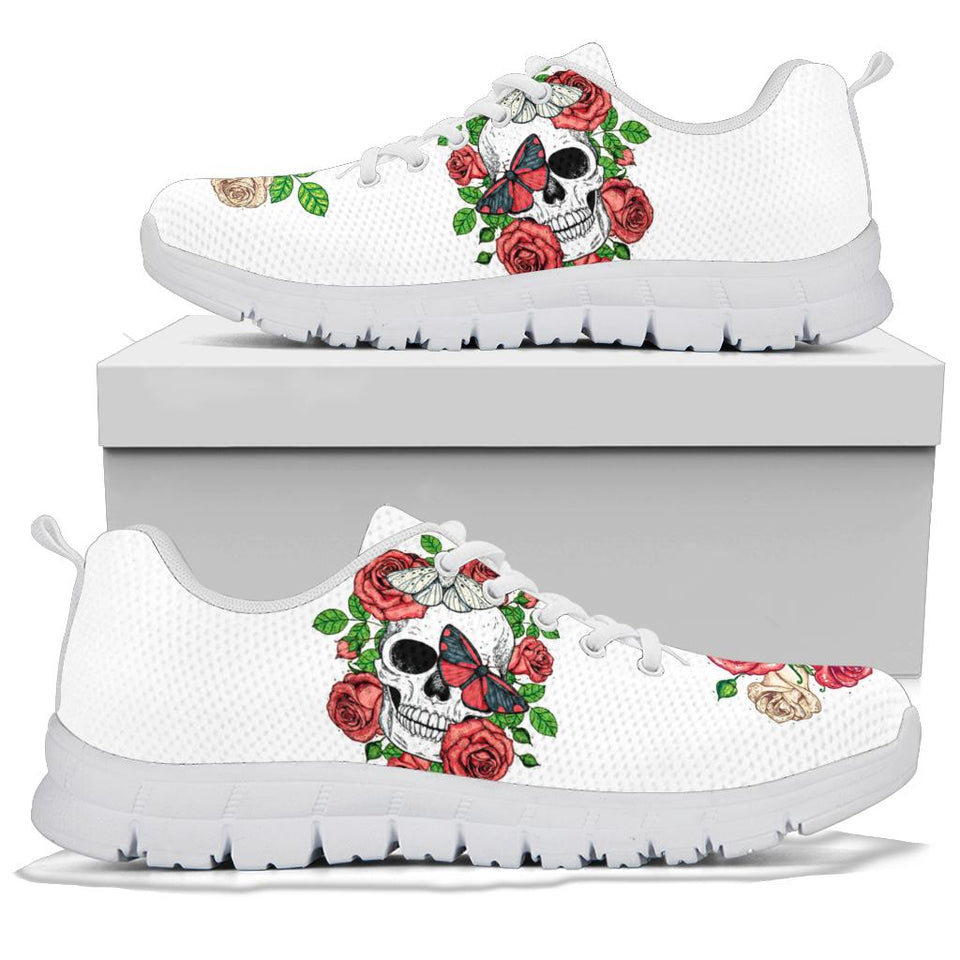 Skull and Roses, Gothic Hiking Boots, Women_s Boots, Vegan Leather, Combat Style Boots, Emo Punk Boots, Sneakers