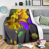 Butterfly Sunflower Blanket