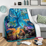 Turtle Swim With The Waves Lover Blanket