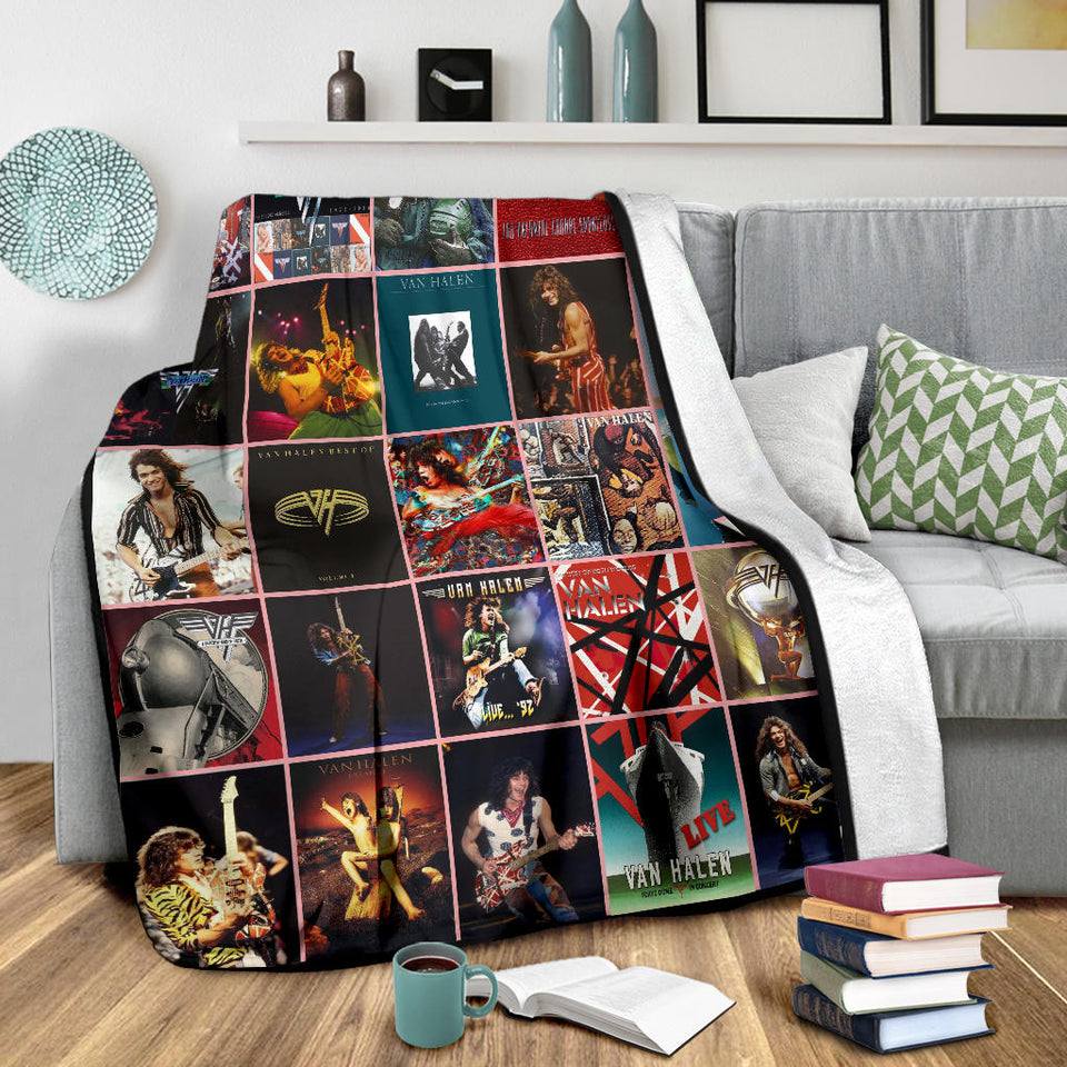 1Van Halen Fleece Sherpa Throw Blanket Quilt