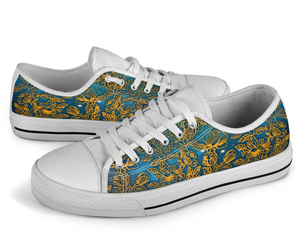 Gold Floral, Vegan Leather, Streetwear, Womens Leather