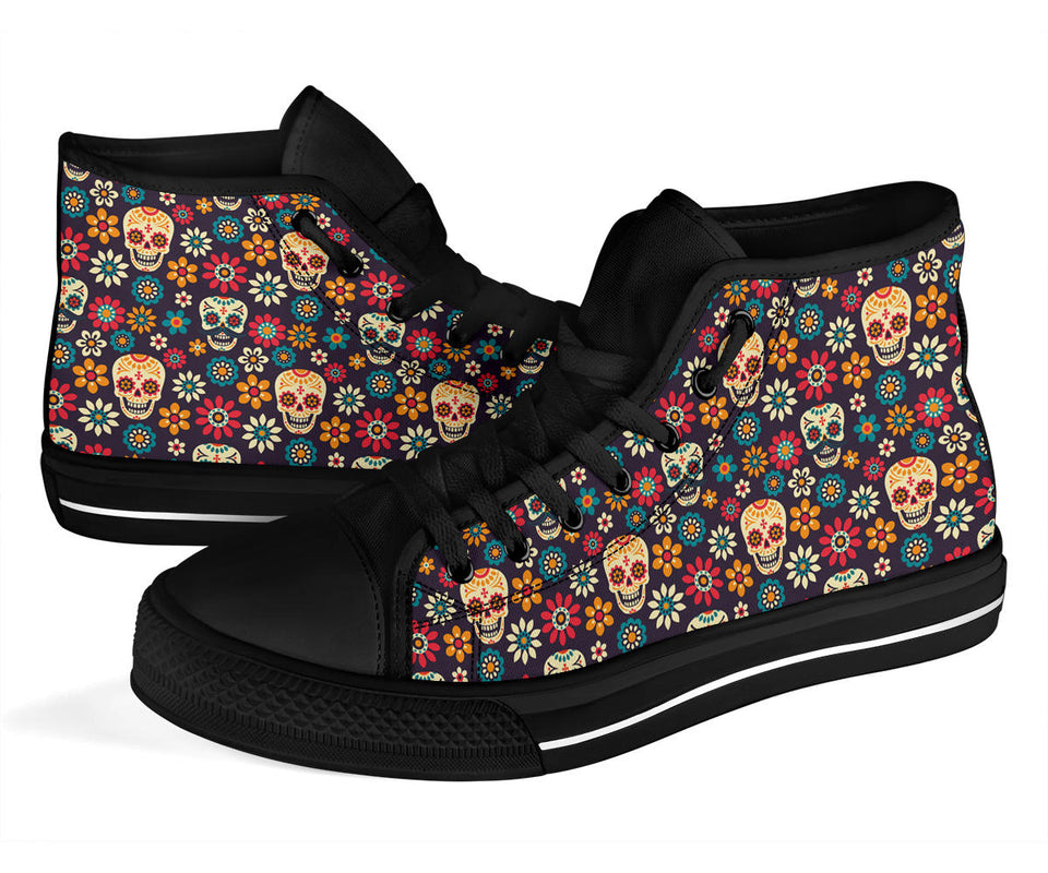 Sugar Skull Boots, Womens Skull Boots high top
