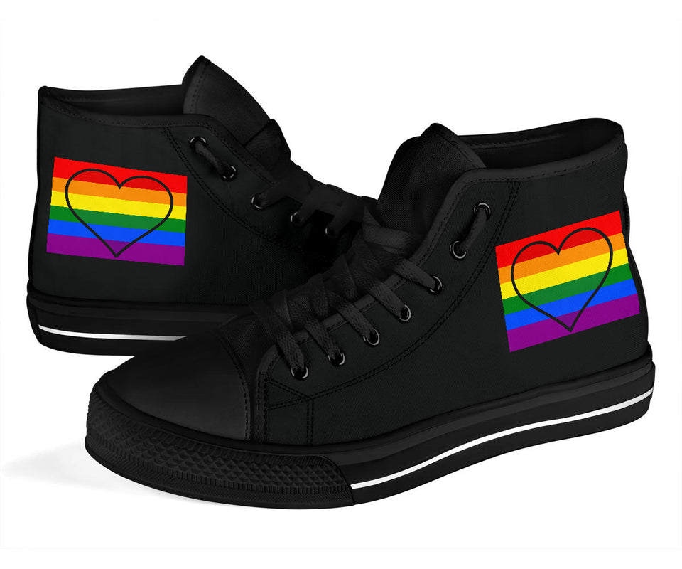 Heart Pride, Vegan Leather, Multi Colored, Hippie, Handmade Boots high top 2