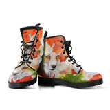 Women Combat Boots, DOGO Red Fox Winter Boot, Vegan, Animal Print Boots